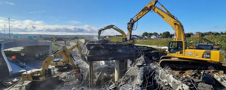 Démolition de pont routier en béton Québec