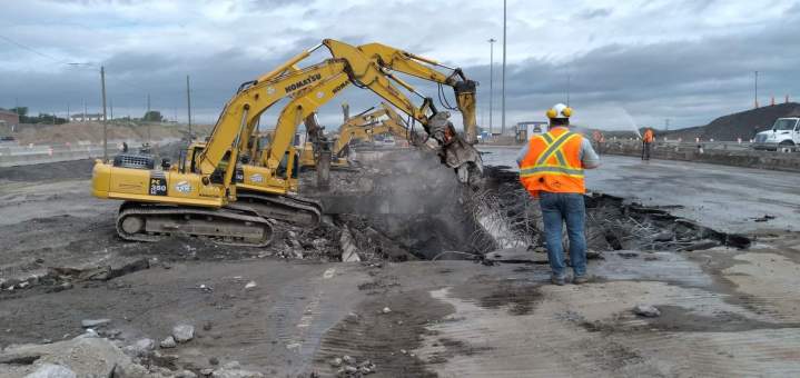 Démolition de viaduc en béton Québec
